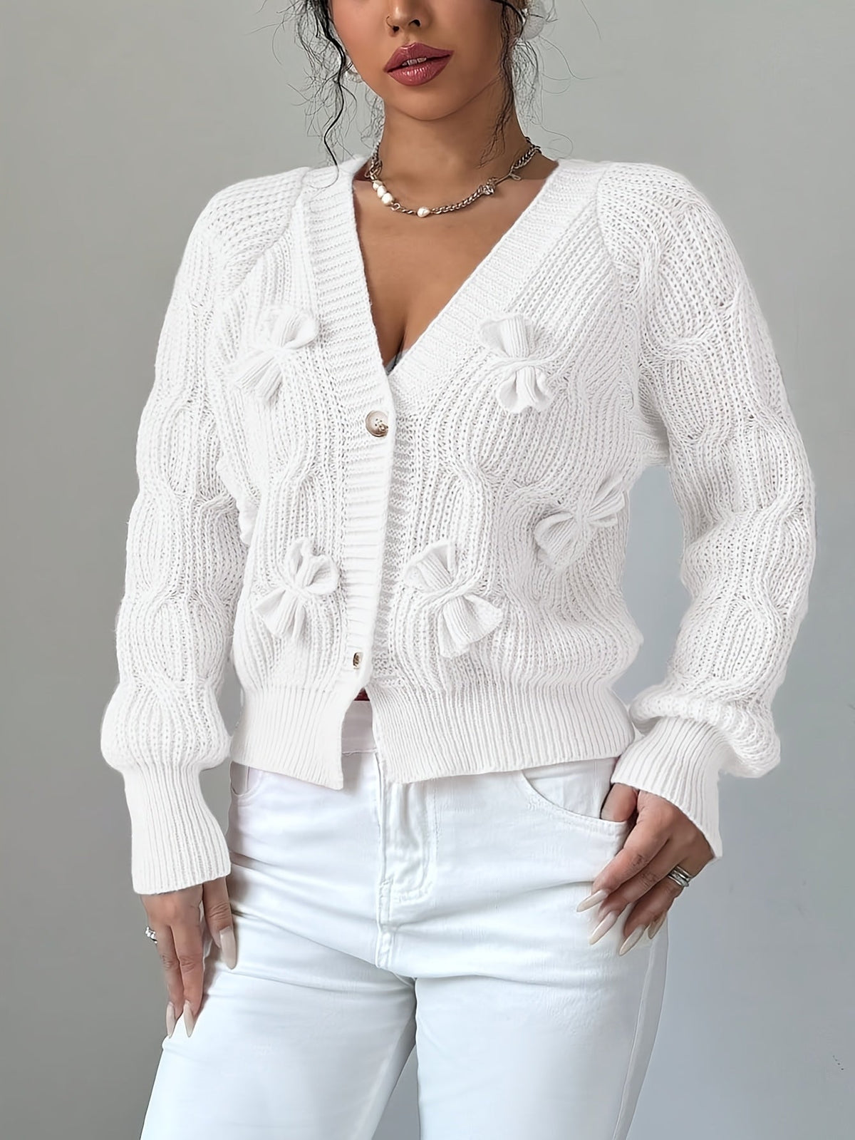 Henrietta | Bow Detail Button Cardigan