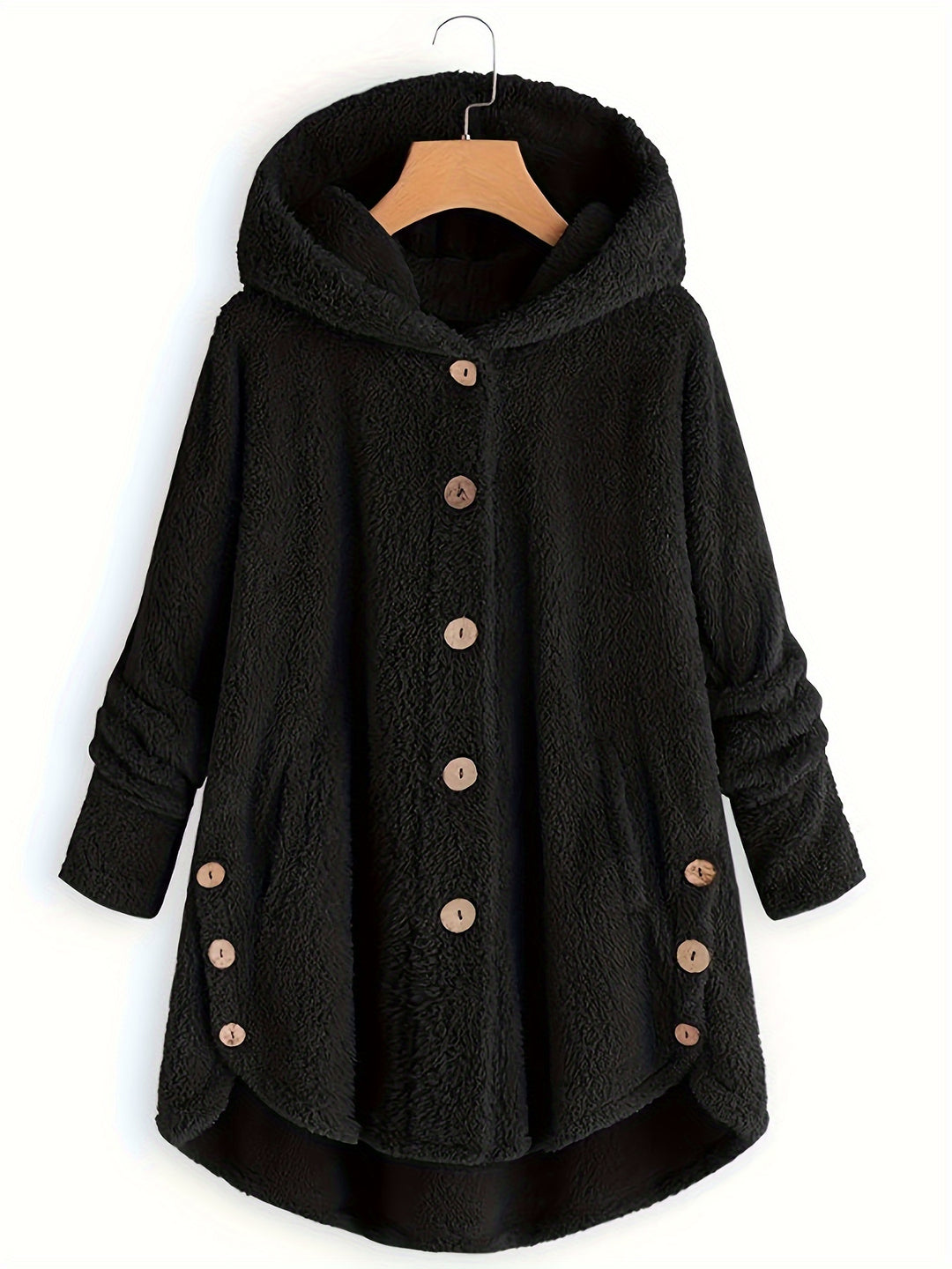 Helen | Cozy Hooded Fleece Cardigan