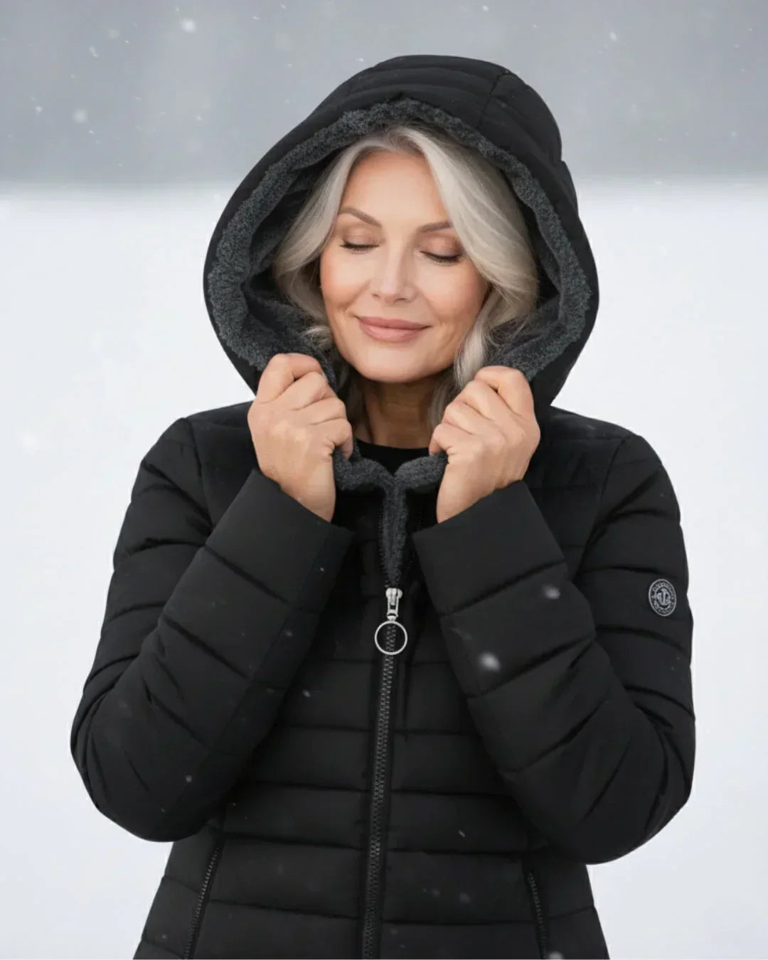 Katherine | Women Quilted Hooded Longline Zip Coat