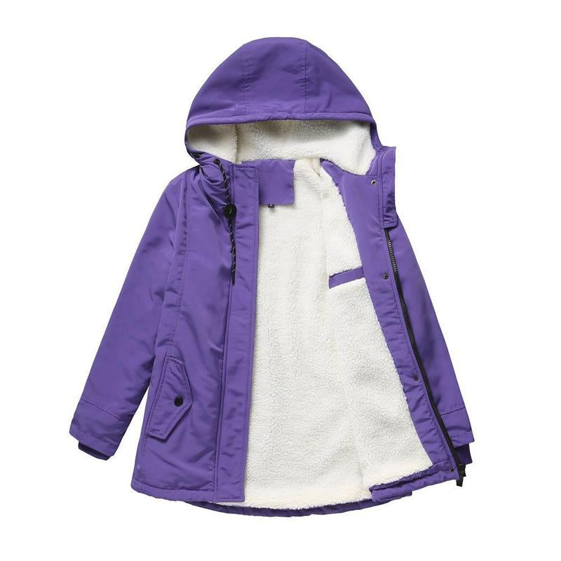 Amina | Thick Winter Coat with Hood and Quilted Lining for Winter Warmth