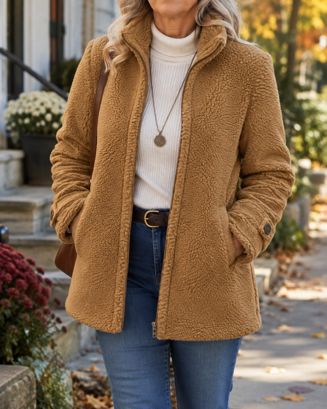 Anna | Textured Zip Front Jacket