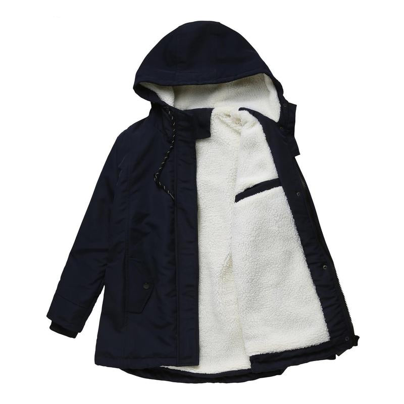 Amina | Thick Winter Coat with Hood and Quilted Lining for Winter Warmth