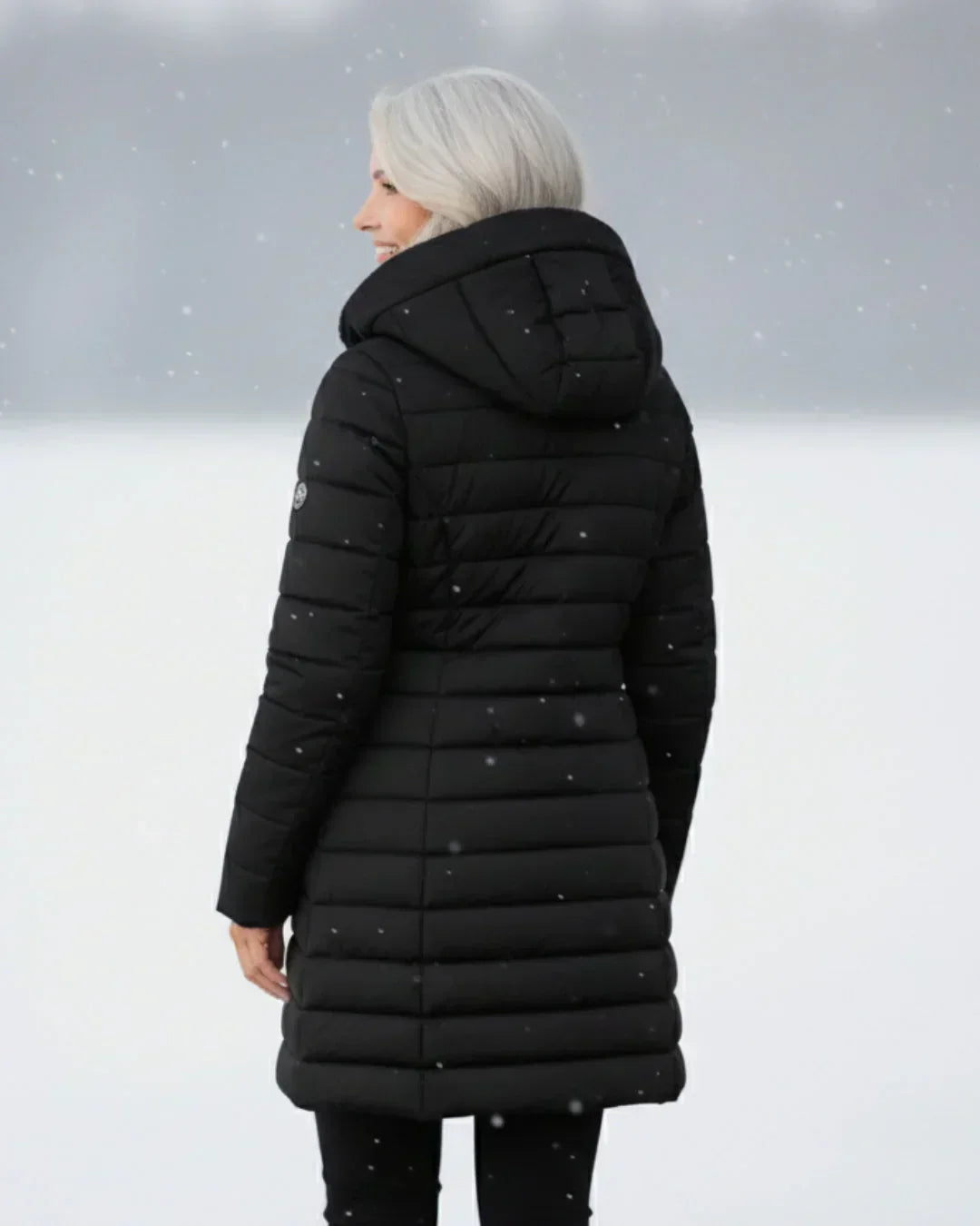Katherine | Women Quilted Hooded Longline Zip Coat