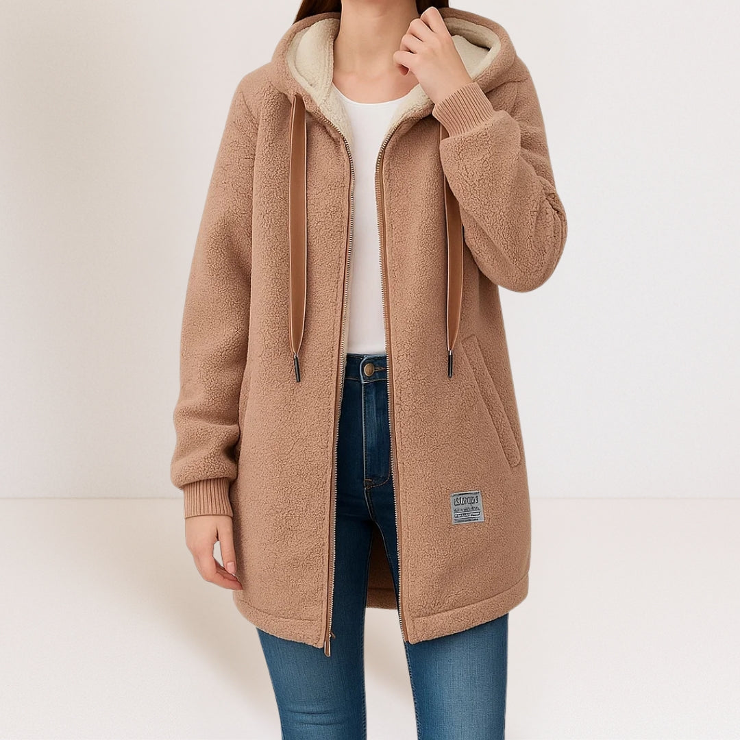 Victoria | Women Hooded Longline Zip Casual Jacket