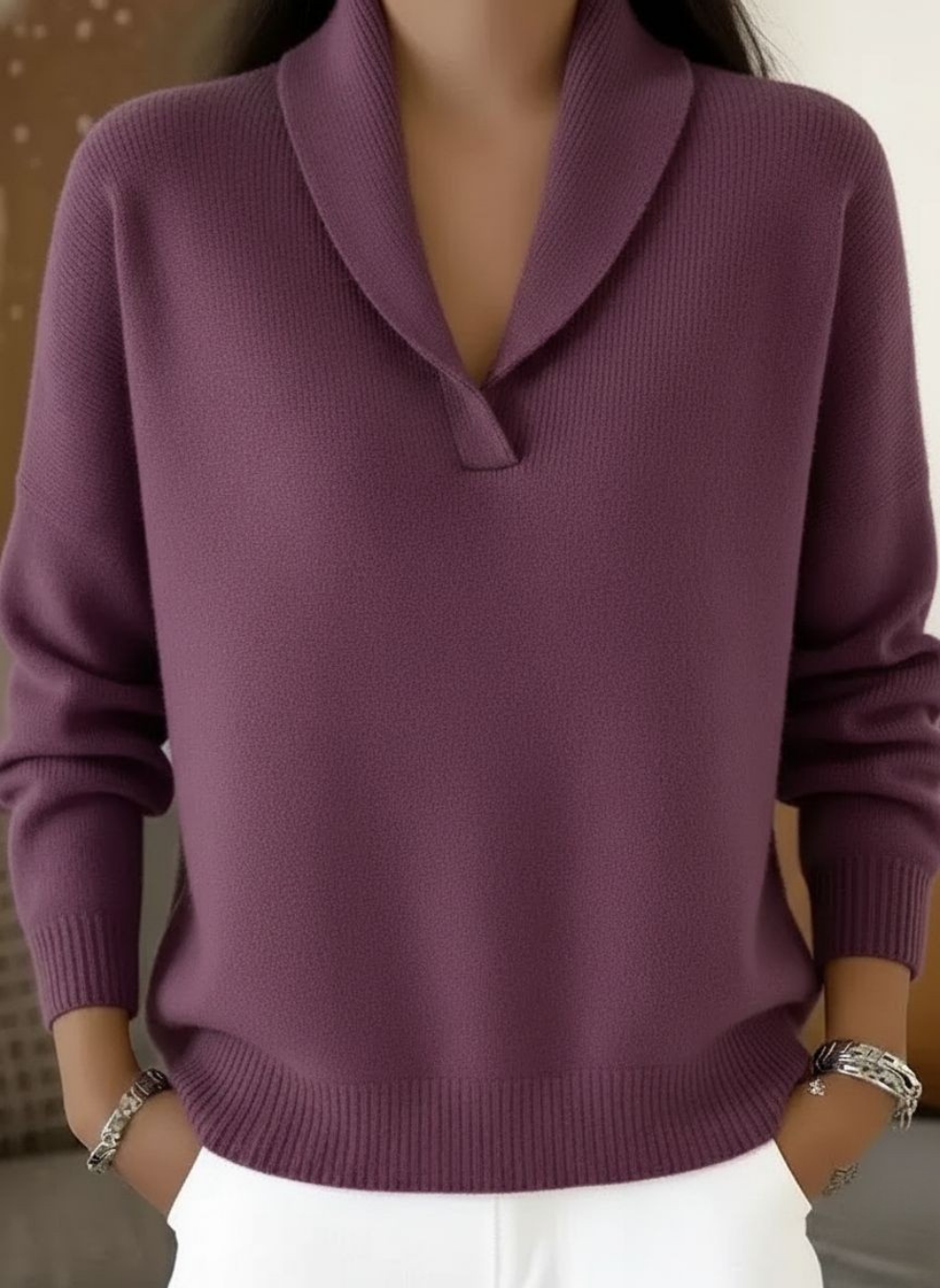 Juliette | Women Shawl Collar Ribbed Open Cardigan