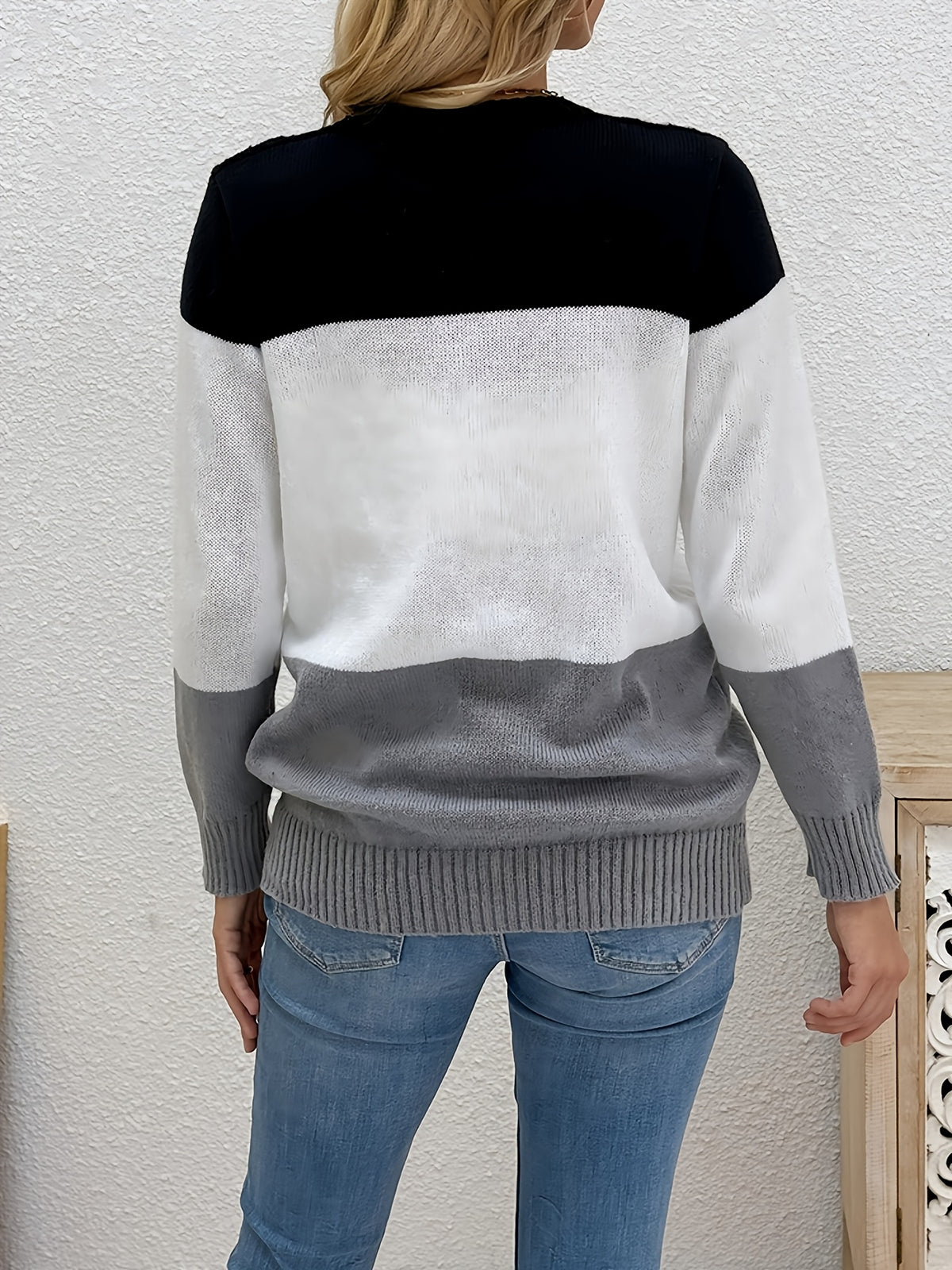 Diana | Women Color Block Button Front Textured Cardigan