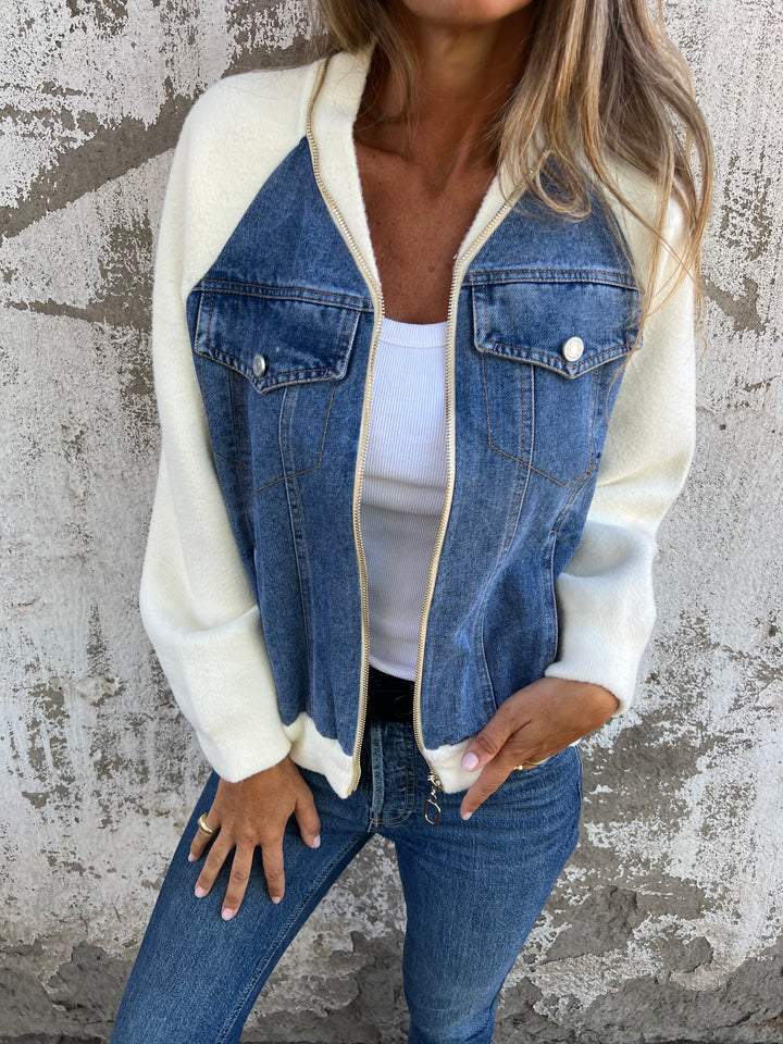 Delaney | Casual Jacket with Zip Fastening and V Neck