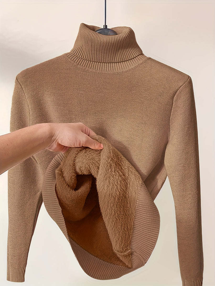 Genevieve | Women Warm Turtleneck Long Sweater