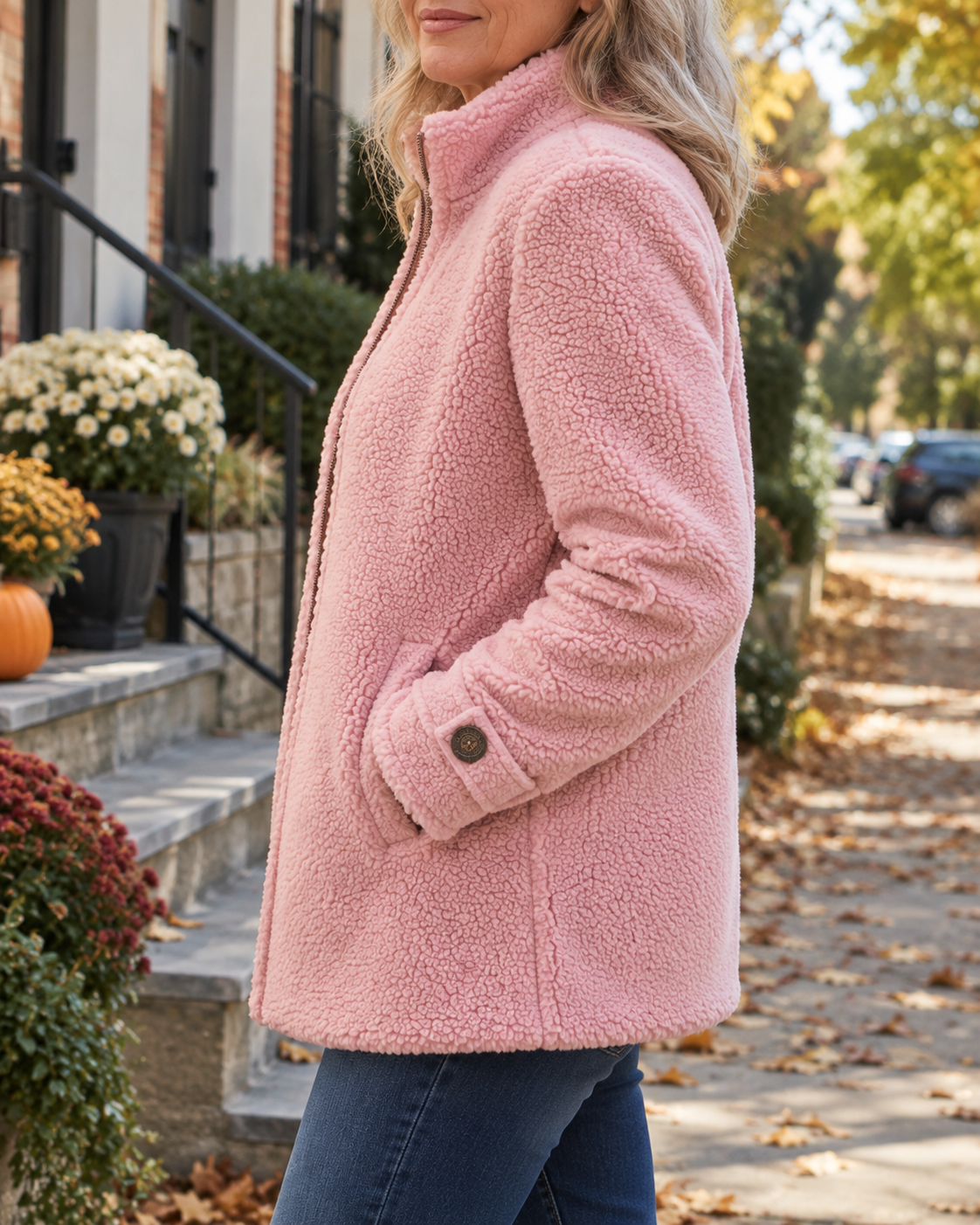 Anna | Textured Zip Front Jacket
