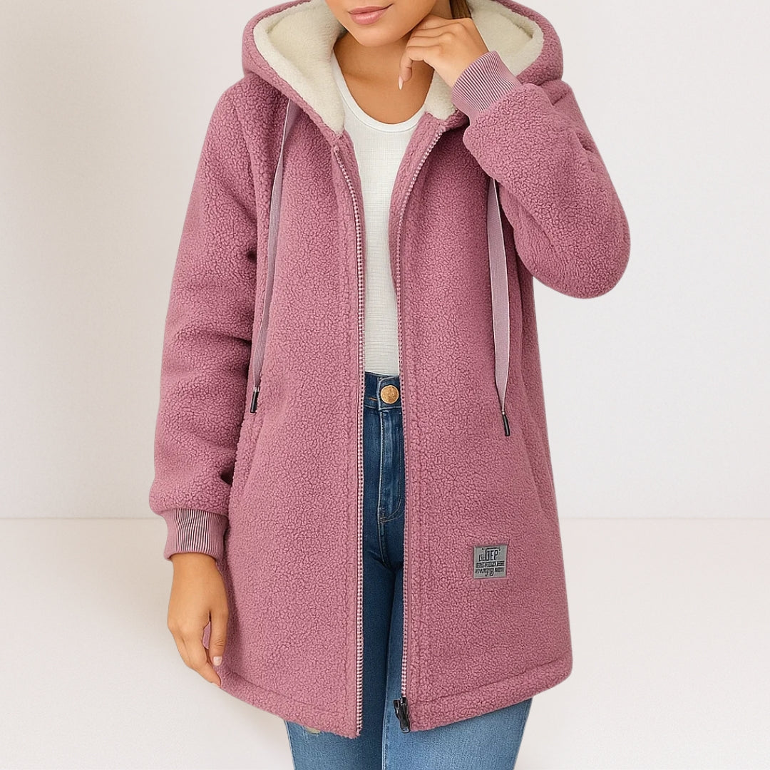 Victoria | Women Hooded Longline Zip Casual Jacket