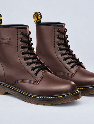 Rowena | Lace-Up Ankle Boots – Brown