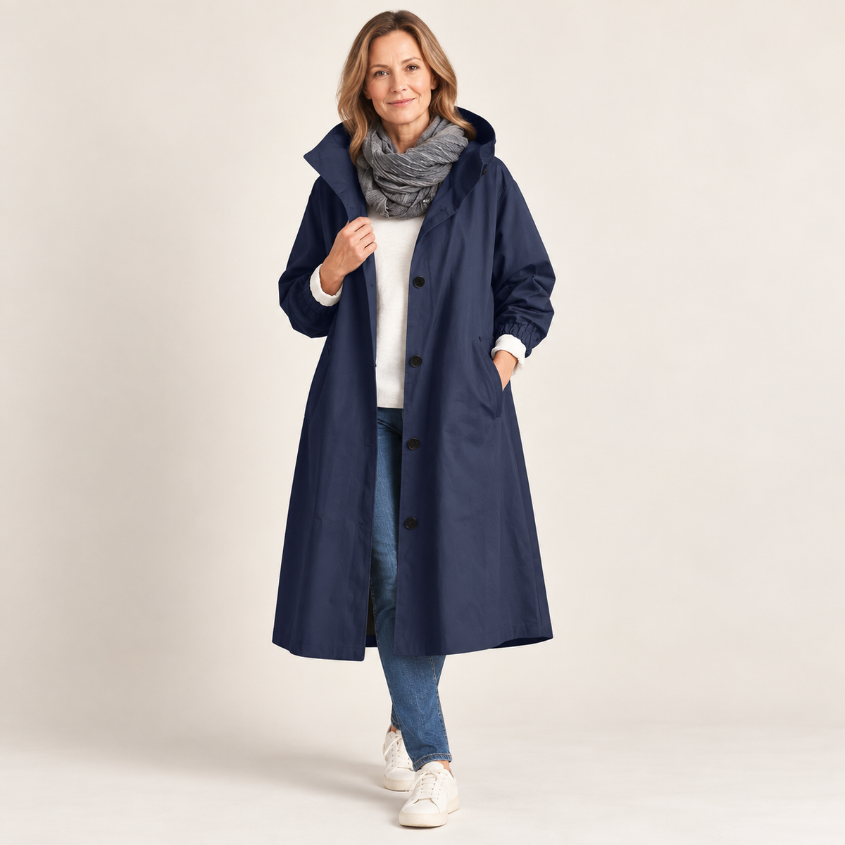 Claudia | Women Hooded Button Jacket