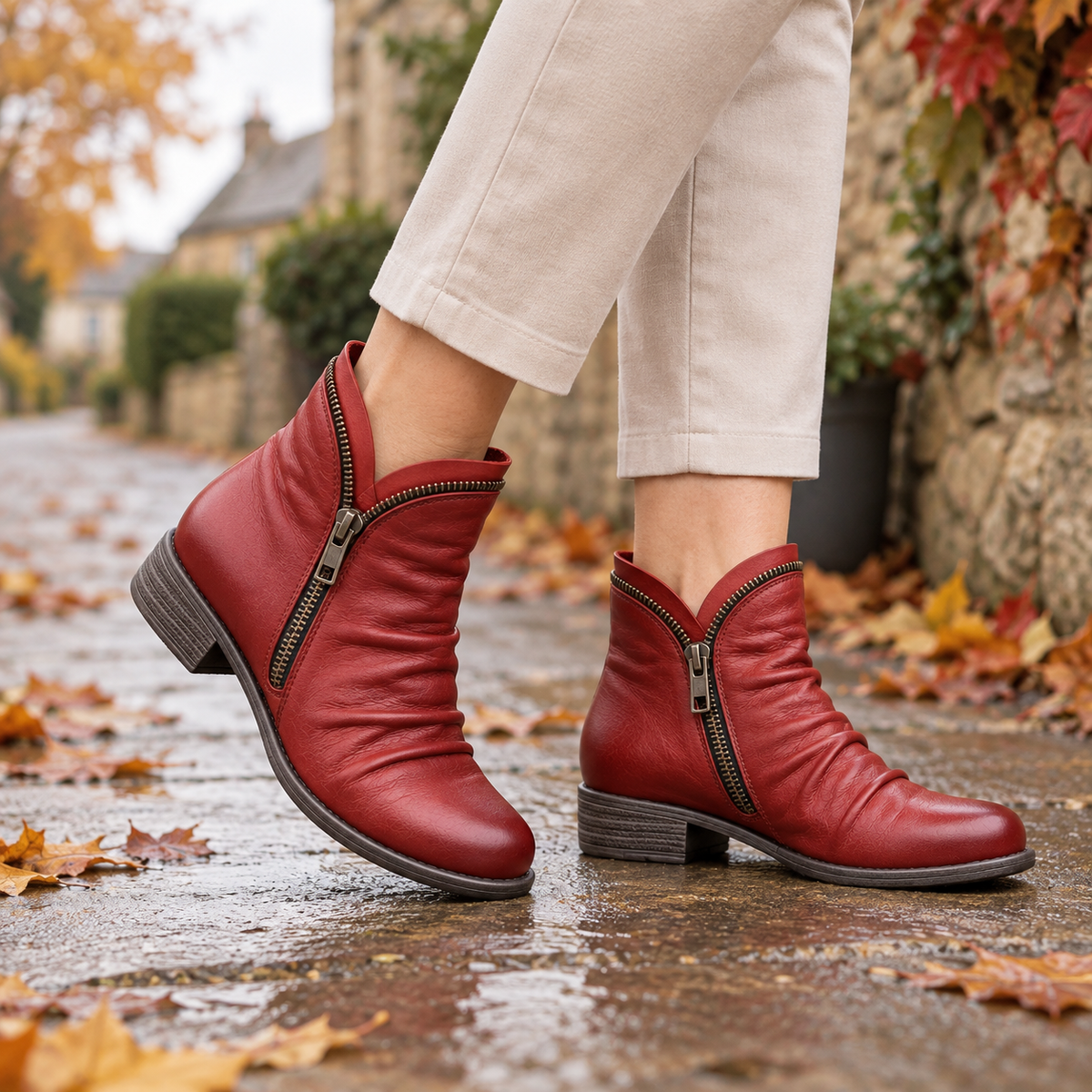 Elodie | Women Leather Ankle Boots