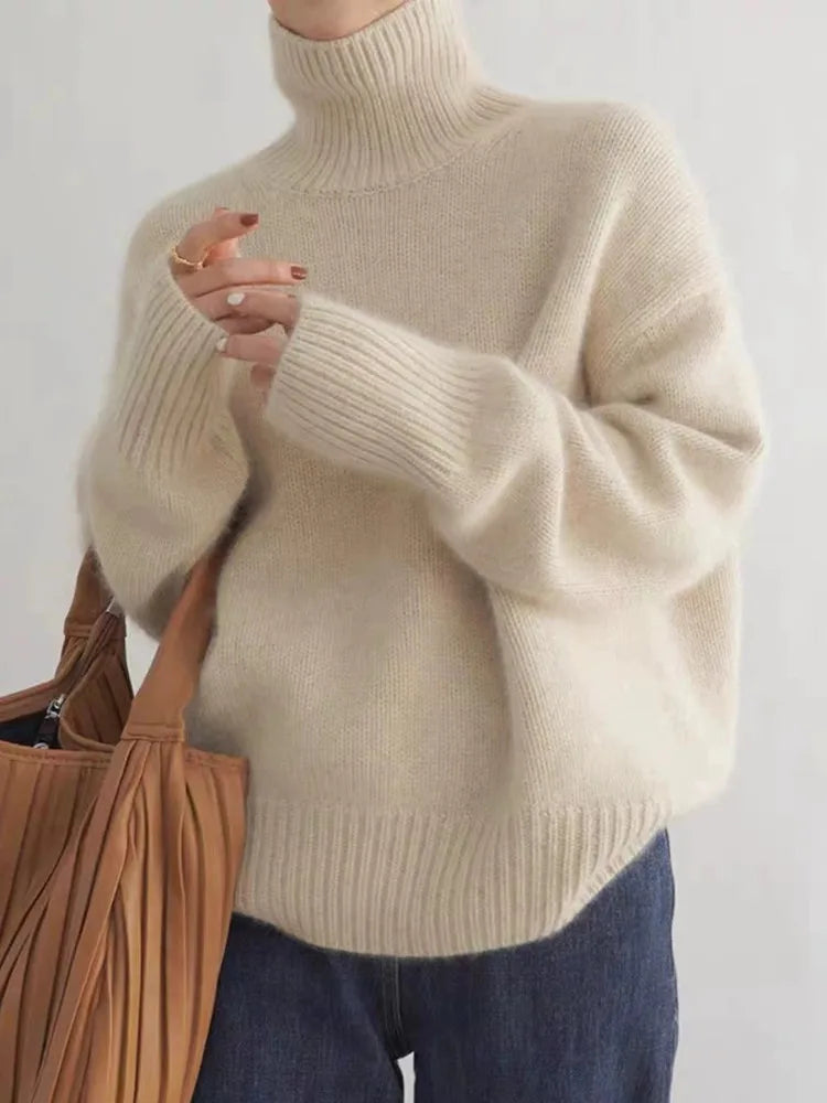 Clara | Women Ribbed Turtleneck Relaxed Fit Sweater