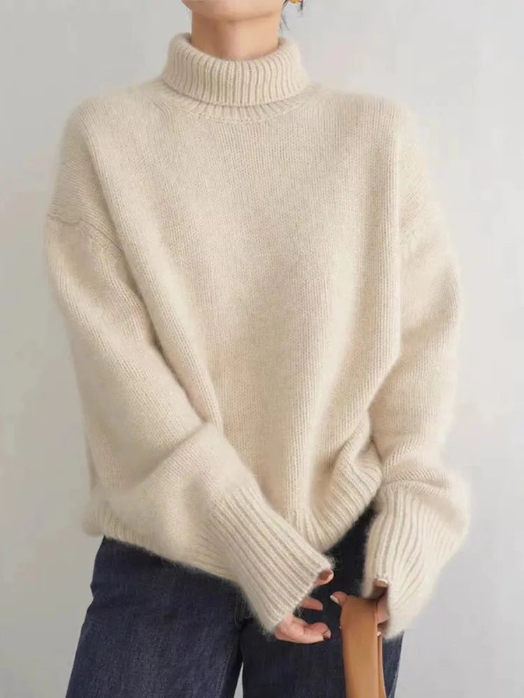 Clara | Women Ribbed Turtleneck Relaxed Fit Sweater