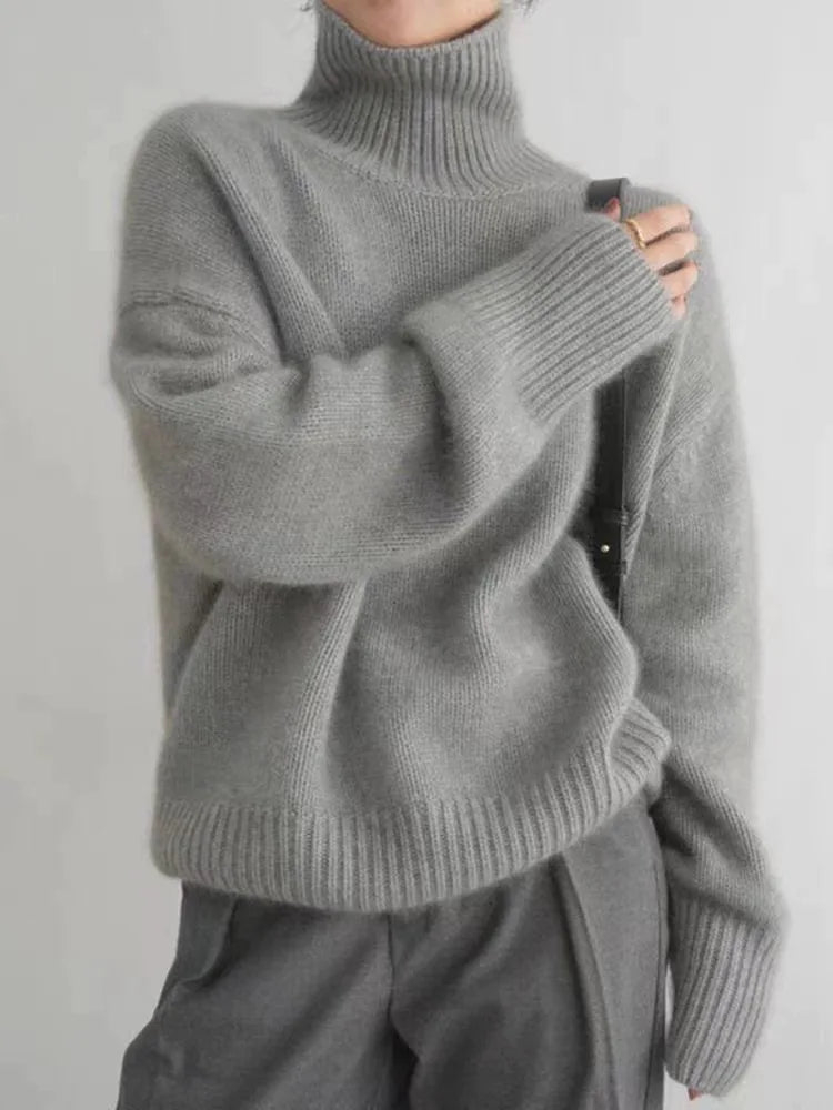 Clara | Women Ribbed Turtleneck Relaxed Fit Sweater