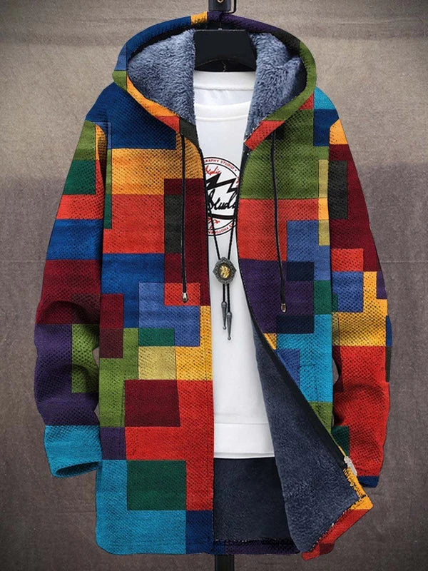 Beatrice | Women Colorful Geometric Hooded Zip Cardigan