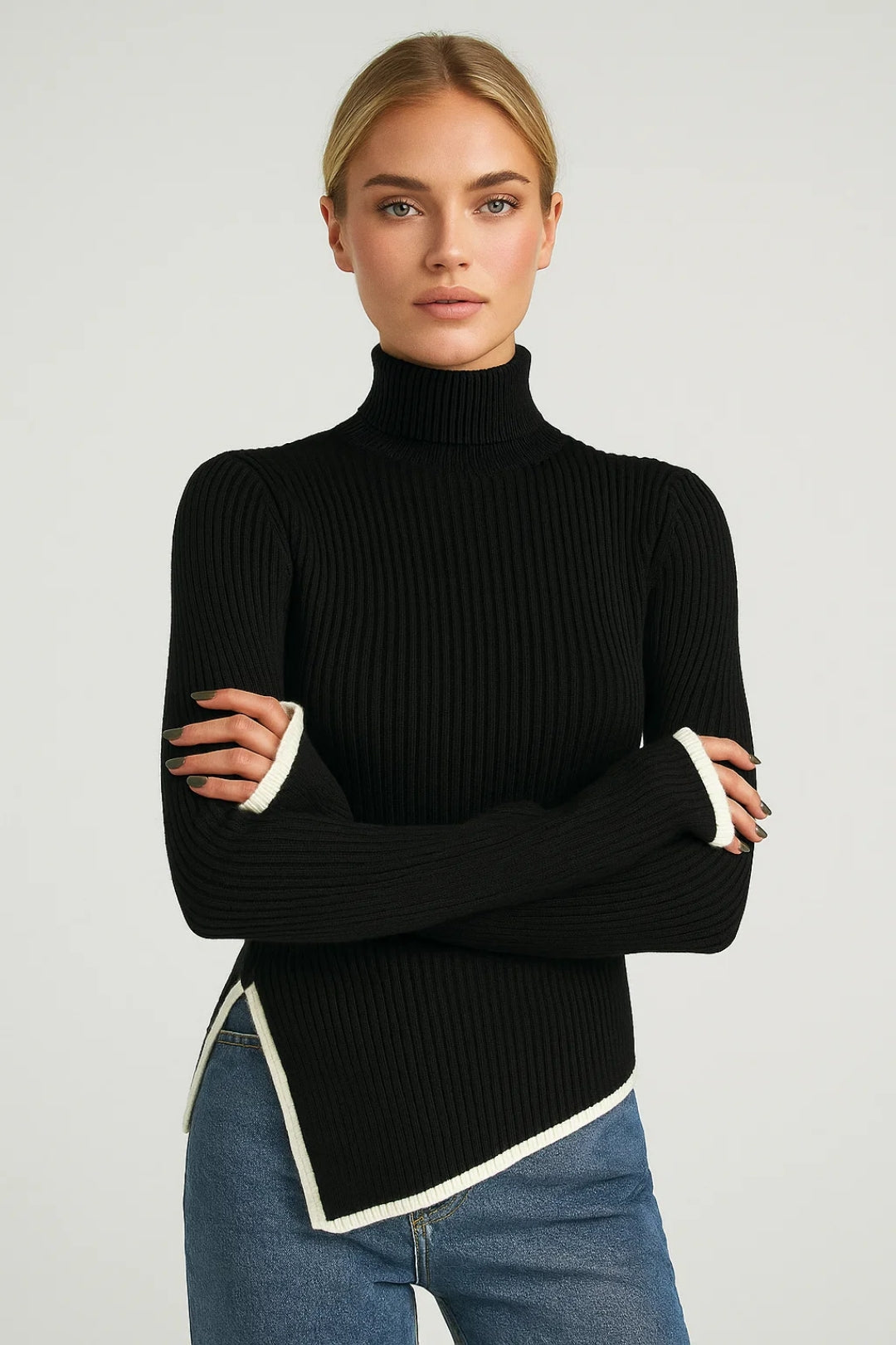 Aureole | Flared Sleeve Turtleneck Knit Jumper