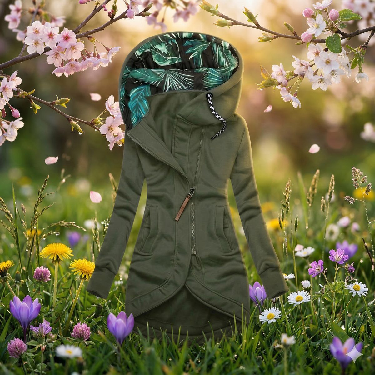 Natalie | Women Hooded Full Zip Longline Parka Jacket