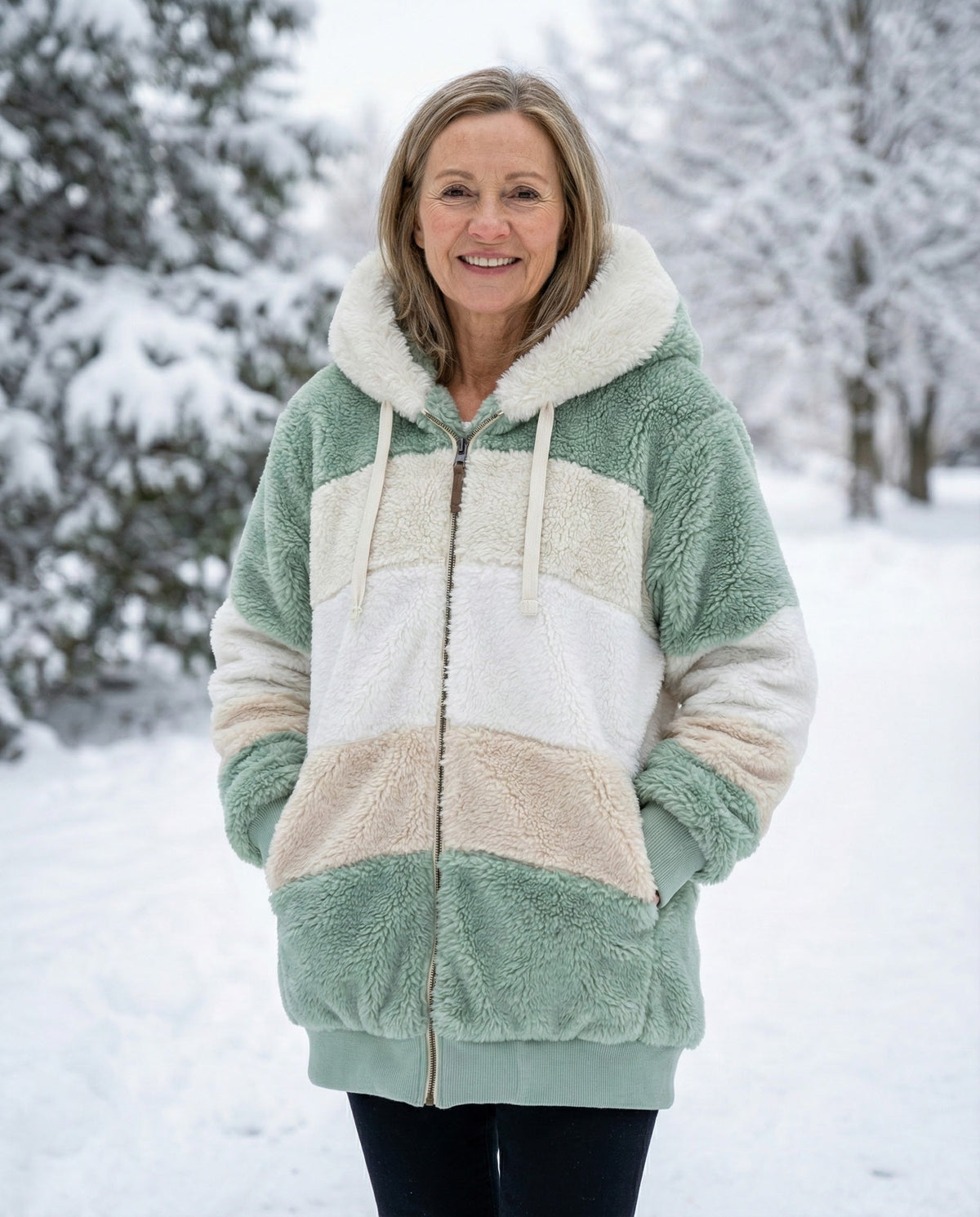 Bonnie | Colourblock Plush Jacket