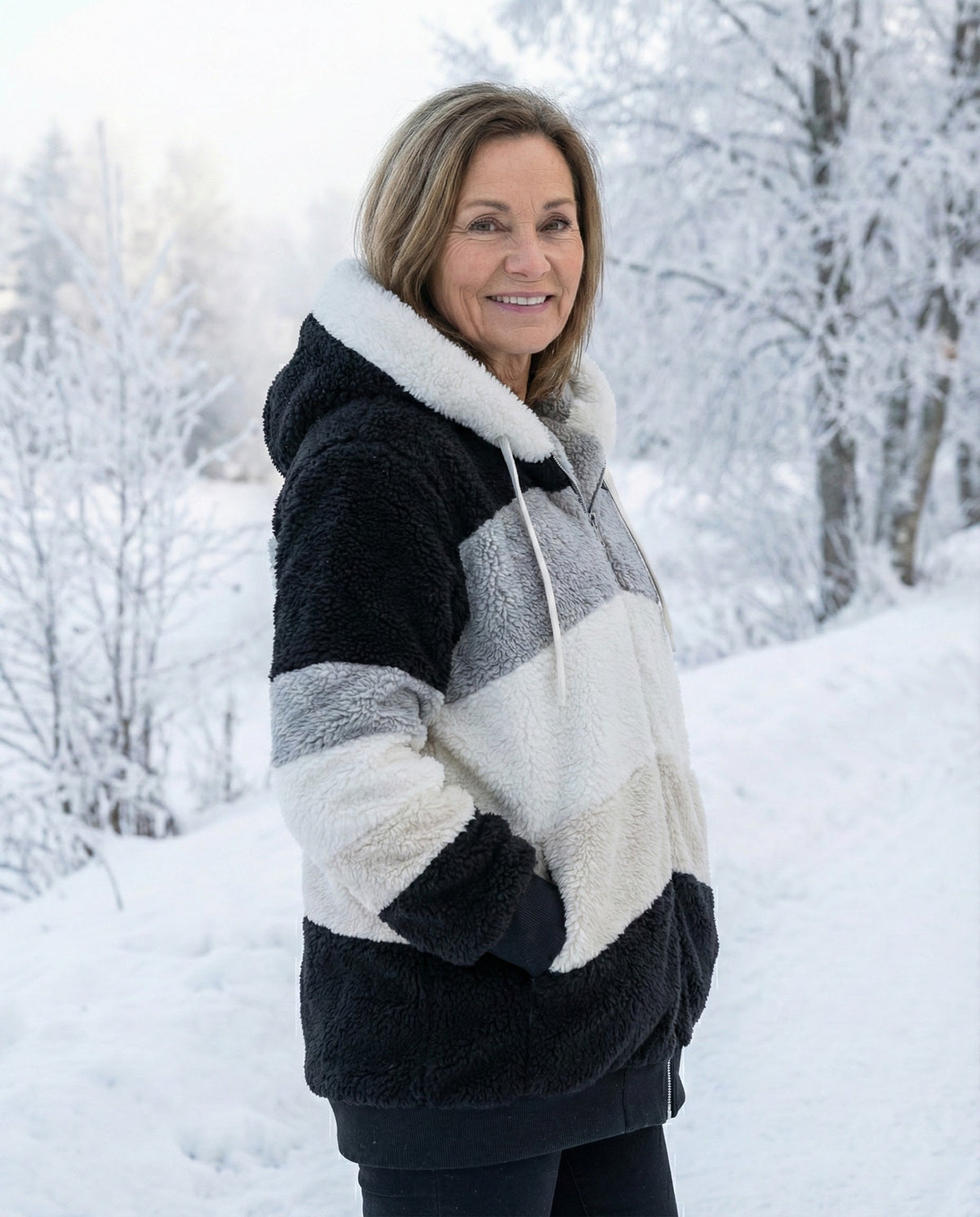 Bonnie | Colourblock Plush Jacket