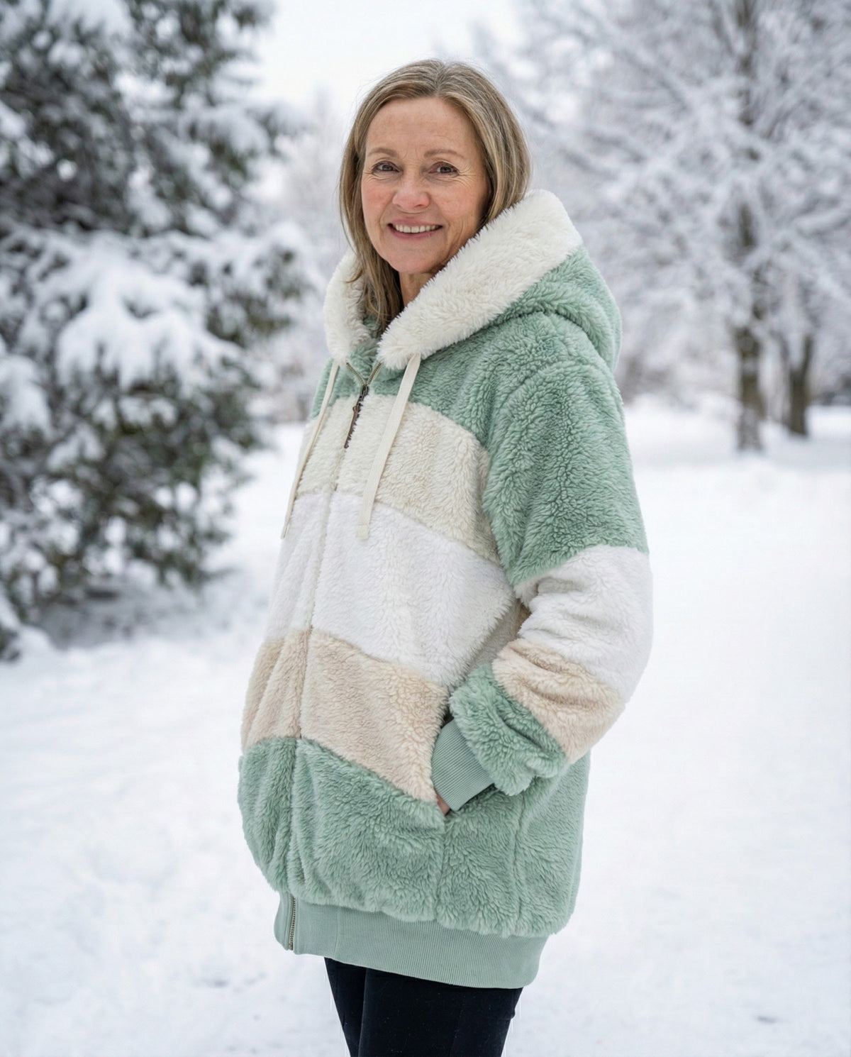 Bonnie | Colourblock Plush Jacket