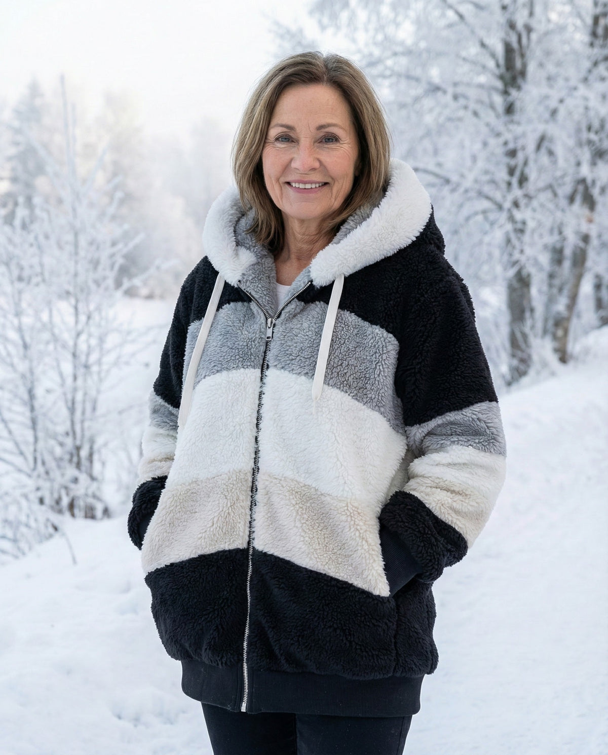 Bonnie | Colourblock Plush Jacket