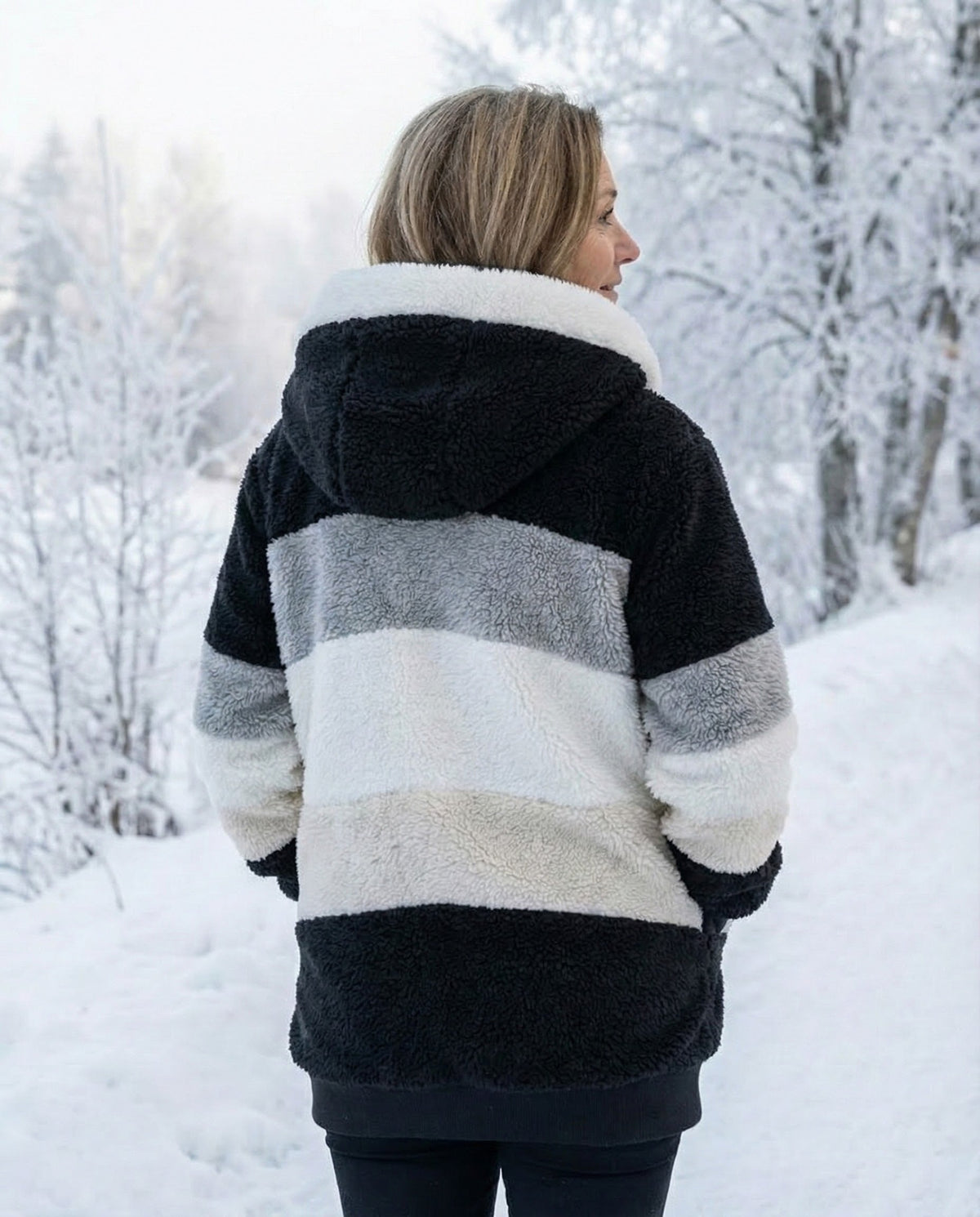 Bonnie | Colourblock Plush Jacket
