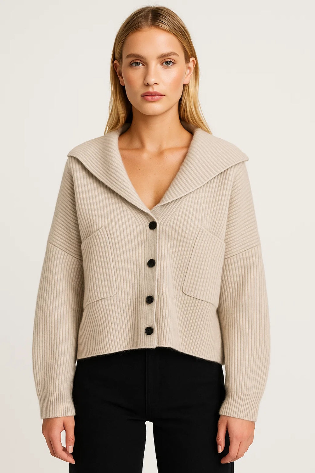 Elanora | Deep V Neck Knit Cardigan
