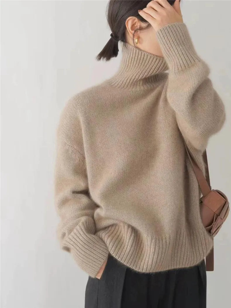 Clara | Women Ribbed Turtleneck Relaxed Fit Sweater