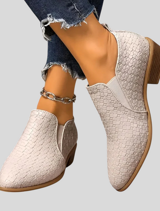 Maud woven ankle boots in beige