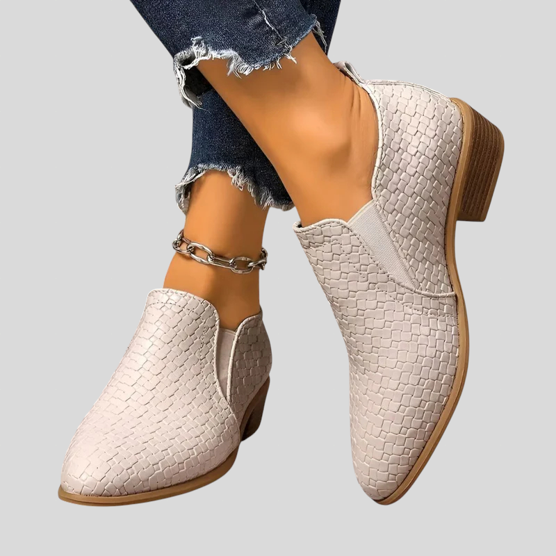 Maud woven ankle boots in beige