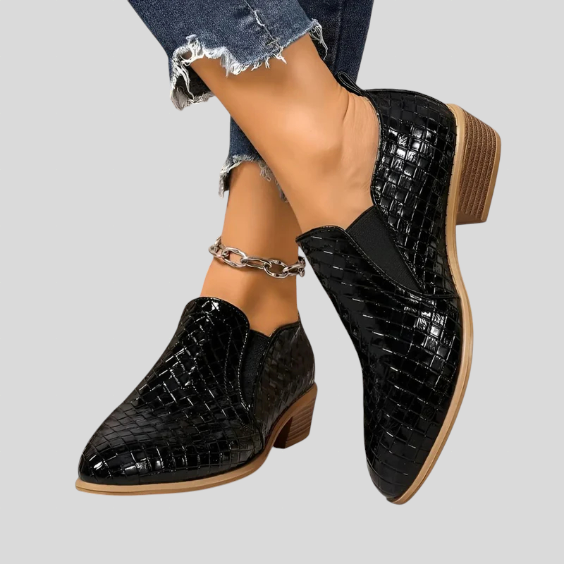Maud woven ankle boots in black