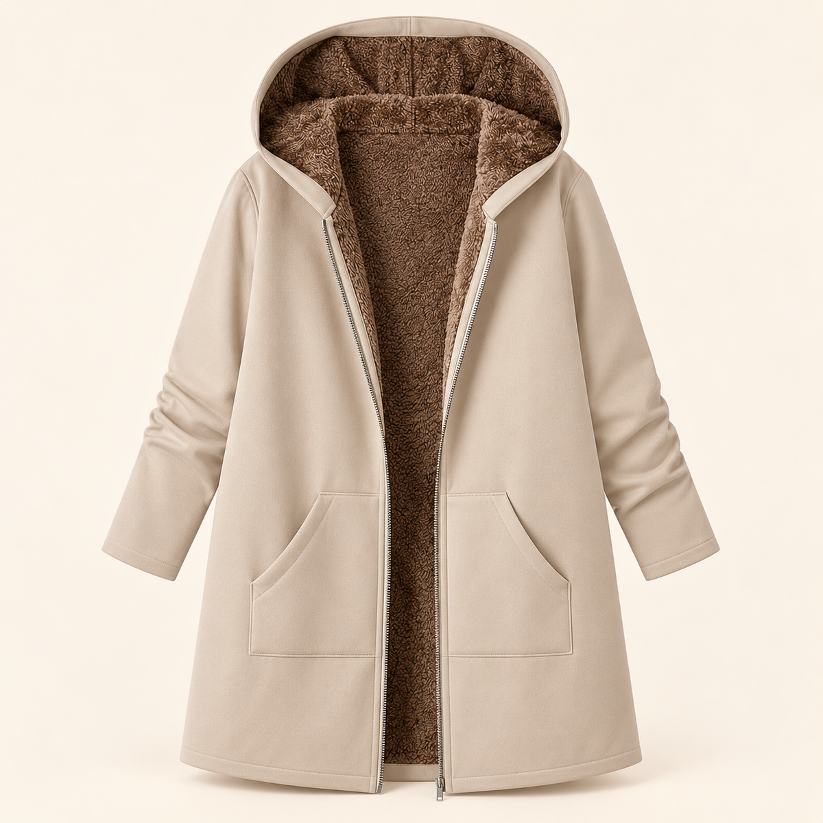 Evelyn | Hooded Longline Zip Coat