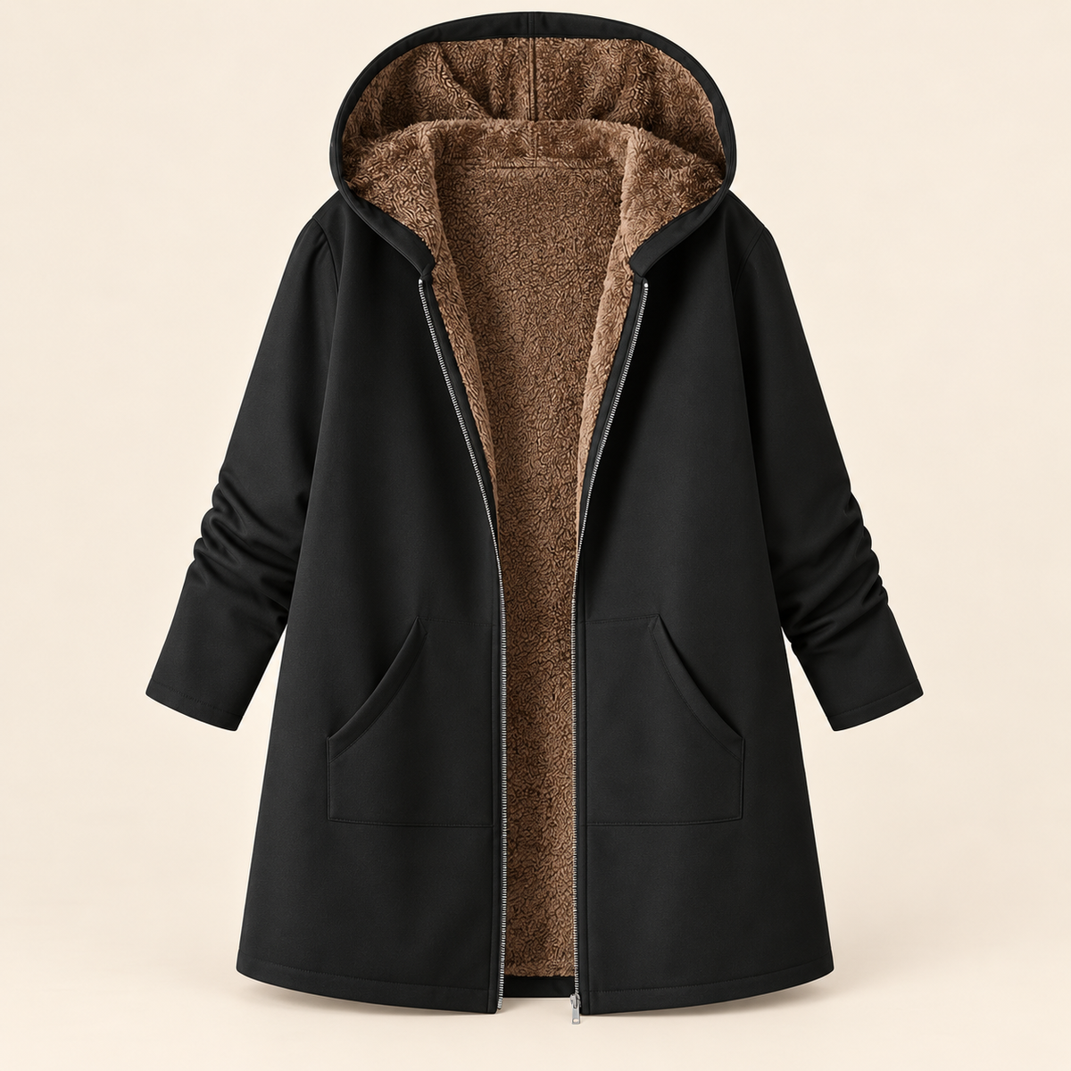 Evelyn | Hooded Longline Zip Coat