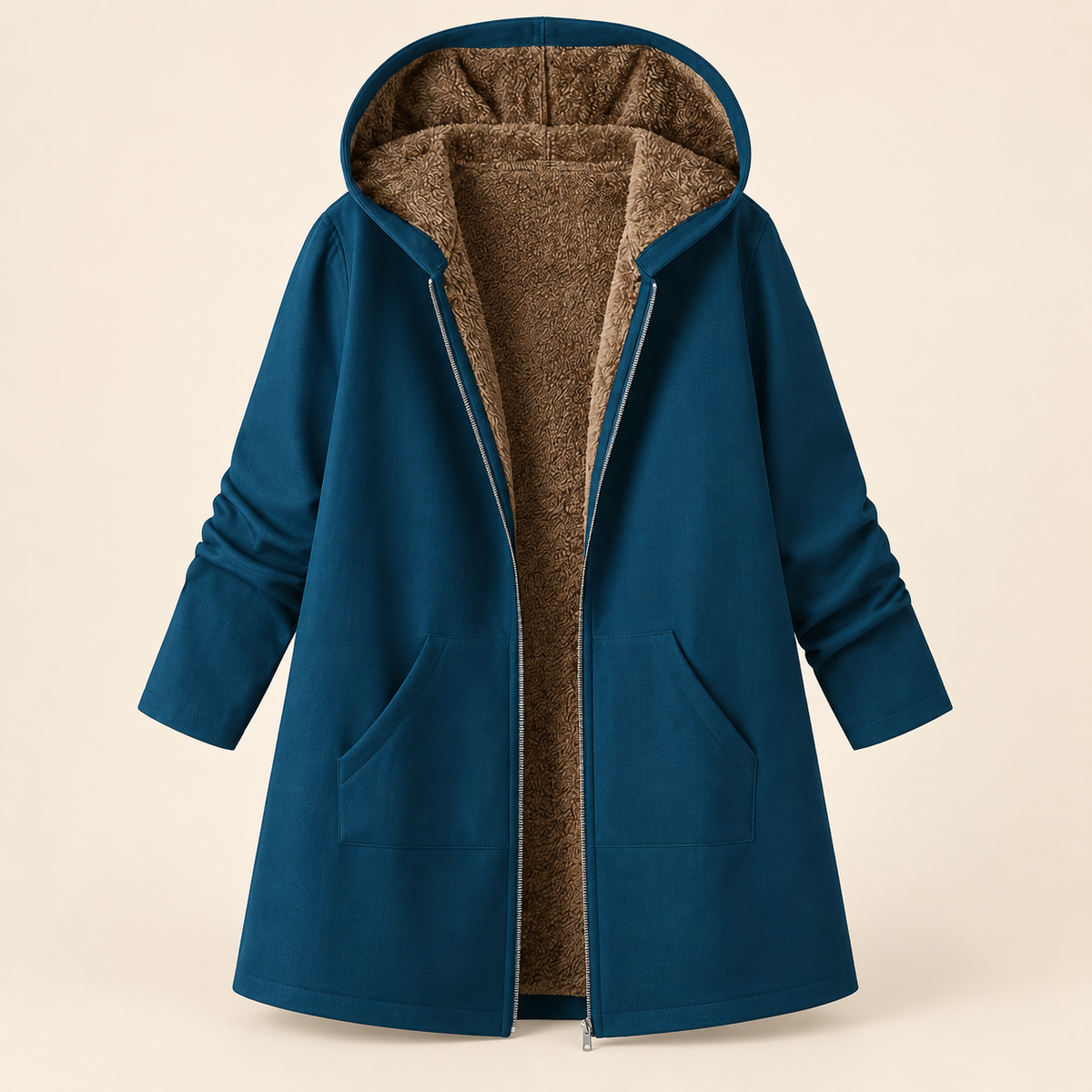 Evelyn | Hooded Longline Zip Coat