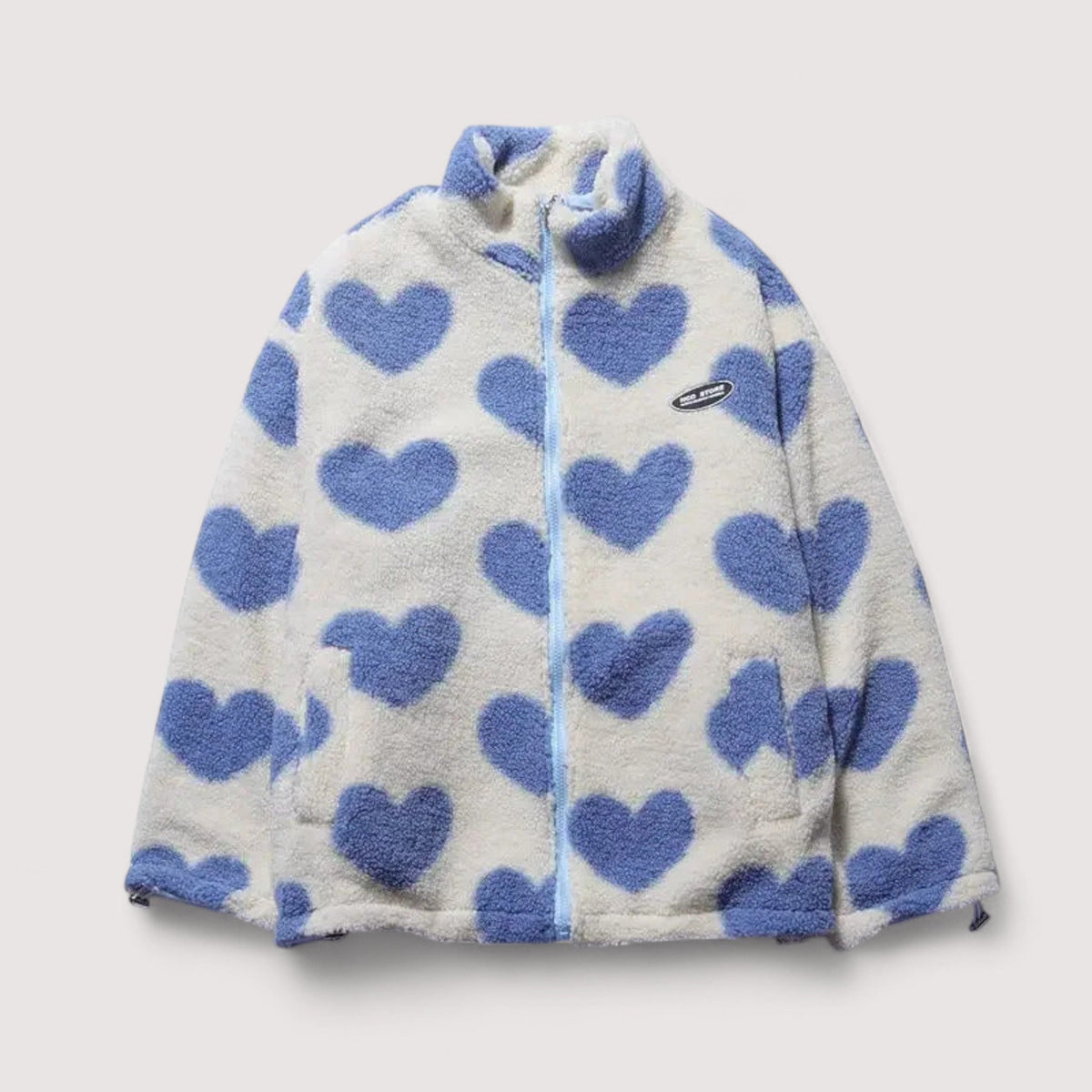 Natalie | Women Heart Print Hooded Zip Front Jacket
