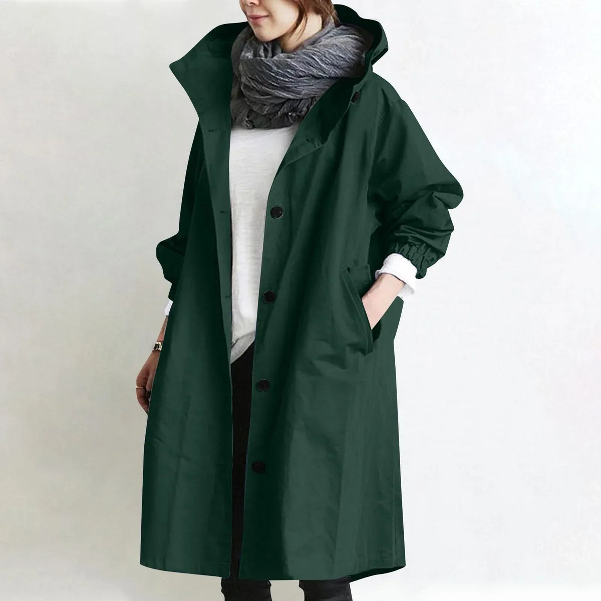 Claudia | Women Hooded Button Jacket
