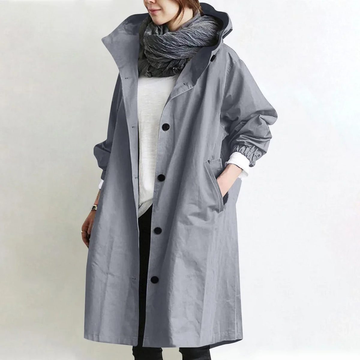 Claudia | Women Hooded Button Jacket