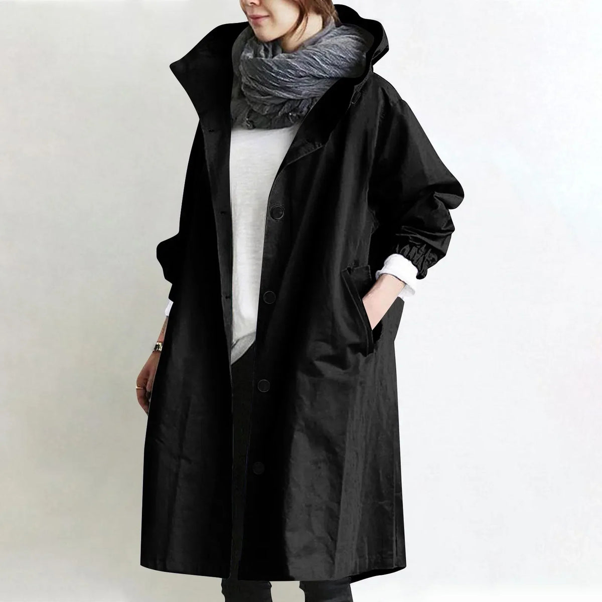 Claudia | Women Hooded Button Jacket
