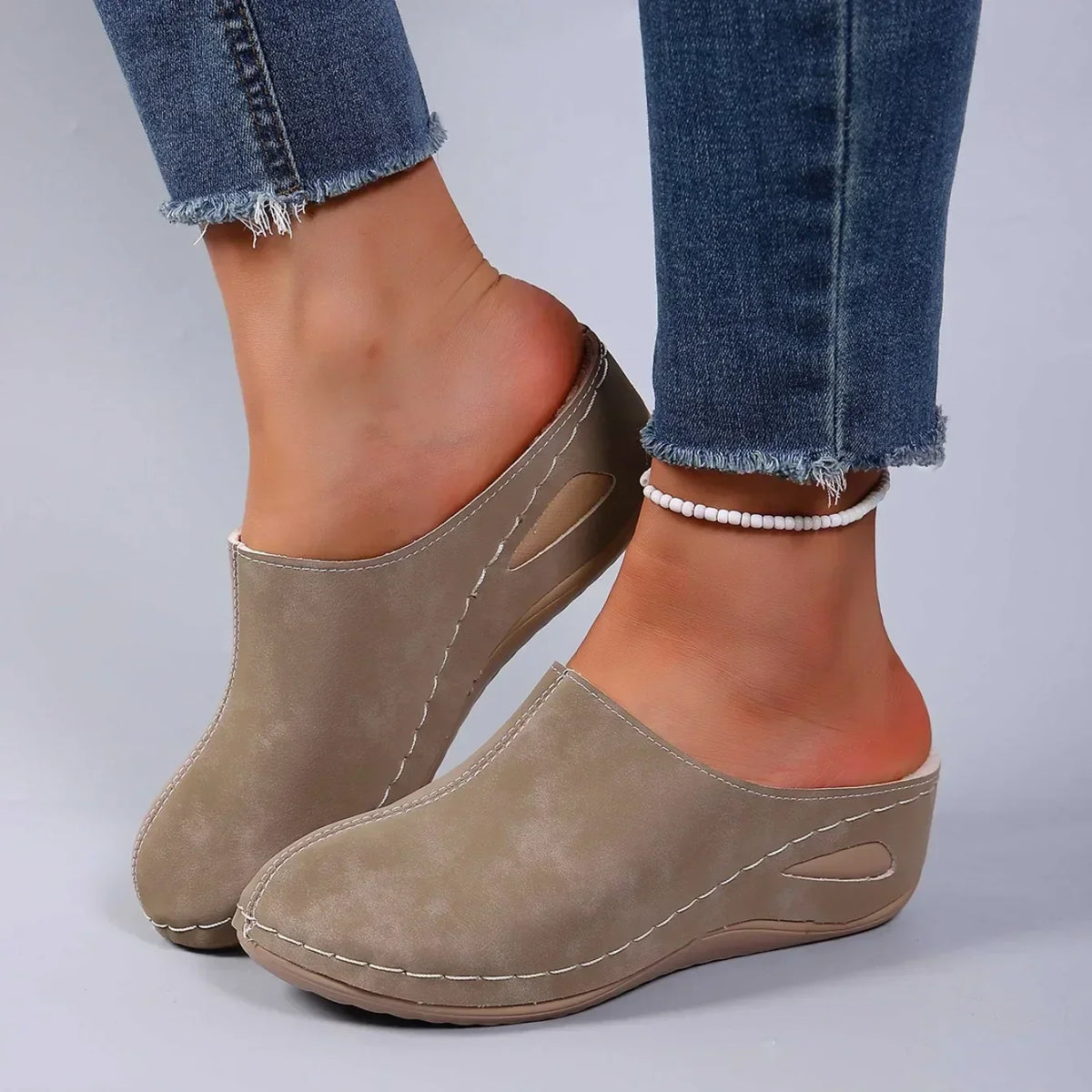 Genevieve | Women Open Back Slip On Clog Mule Shoes