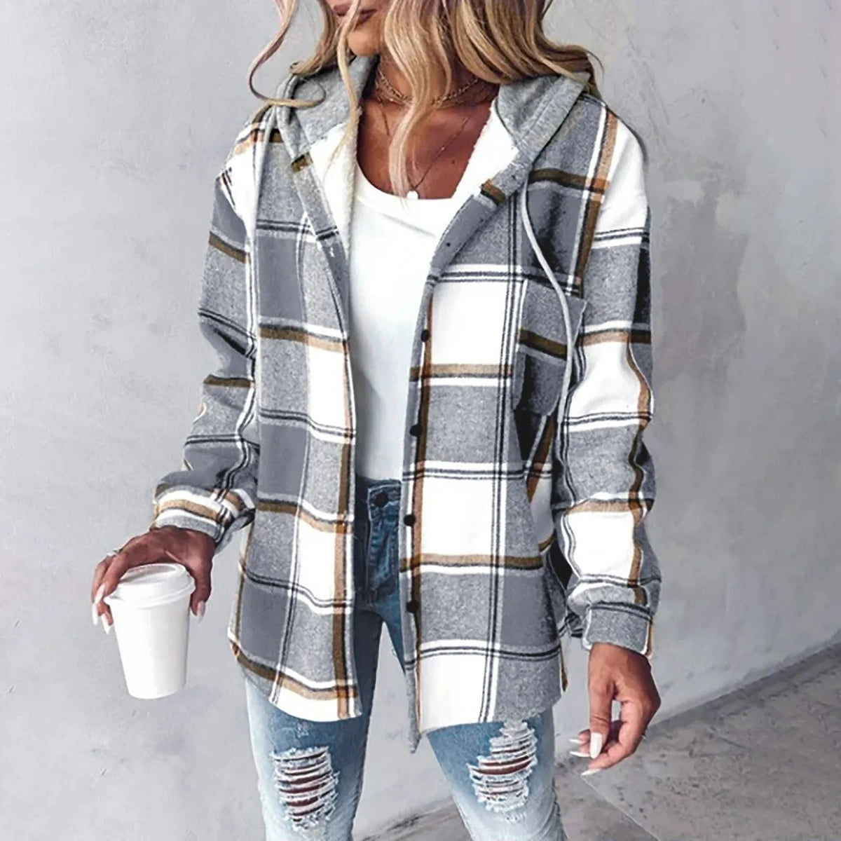 Beatrix | Women Plaid Hooded Jacket