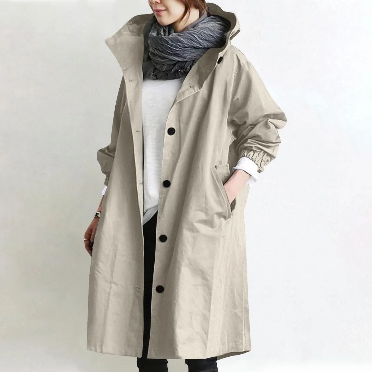 Claudia | Women Hooded Button Jacket
