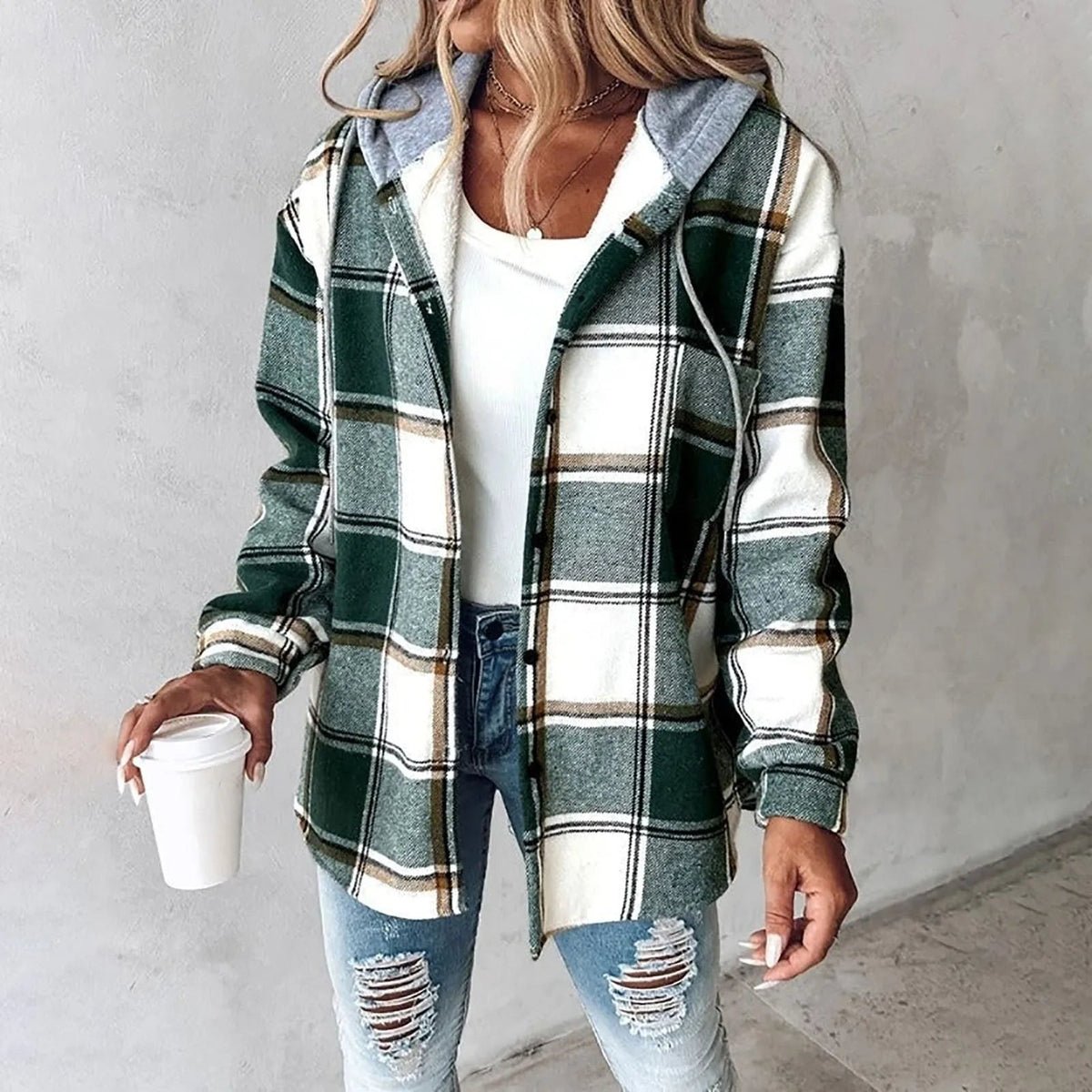 Beatrix | Women Plaid Hooded Jacket