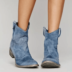 Petra western pull-on ankle boots in blue