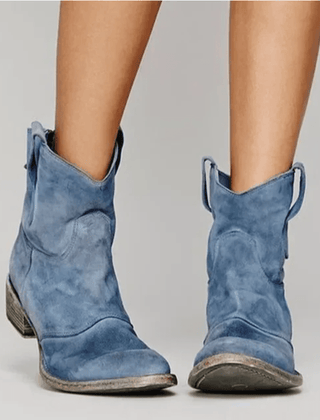 Petra western pull-on ankle boots in blue