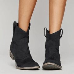 Petra western pull-on ankle boots in black