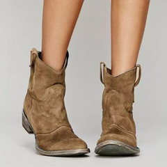 Petra western pull-on ankle boots in brown
