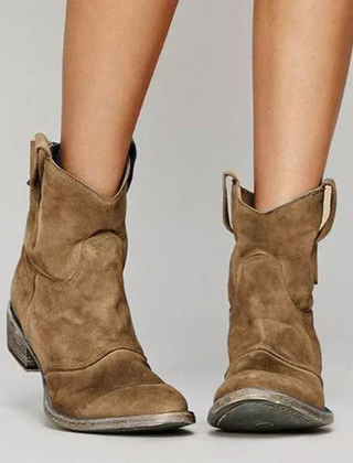 Petra western pull-on ankle boots in brown