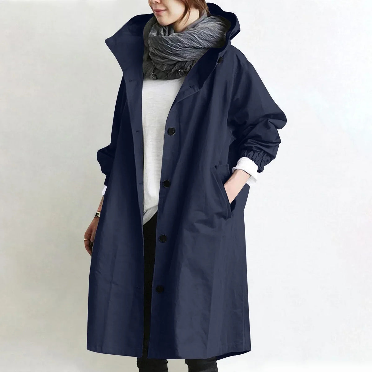 Claudia | Women Hooded Button Jacket
